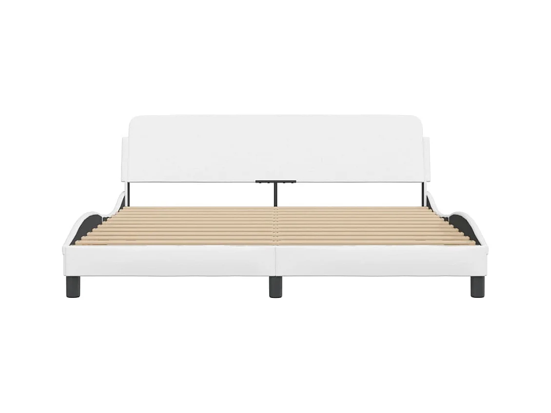 Bettgestell ohne Matratze weiß 180x200 cm Kunstleder