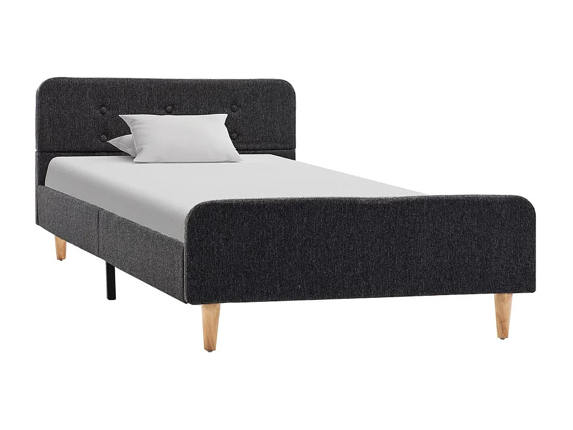 Struttura letto in juta grigio scuro 90x200 cm