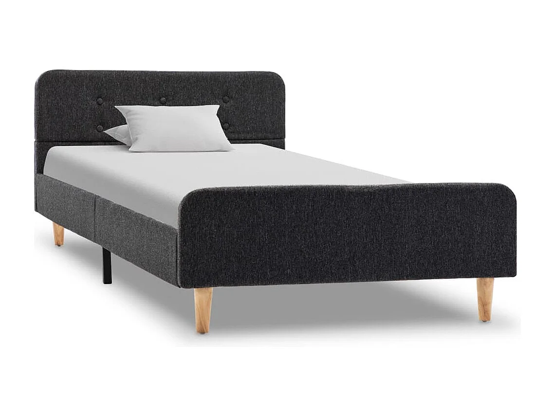 Struttura letto in juta grigio scuro 90x200 cm