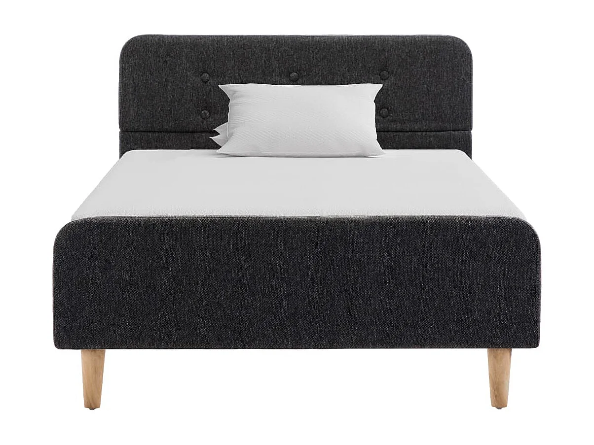 Struttura letto in juta grigio scuro 90x200 cm