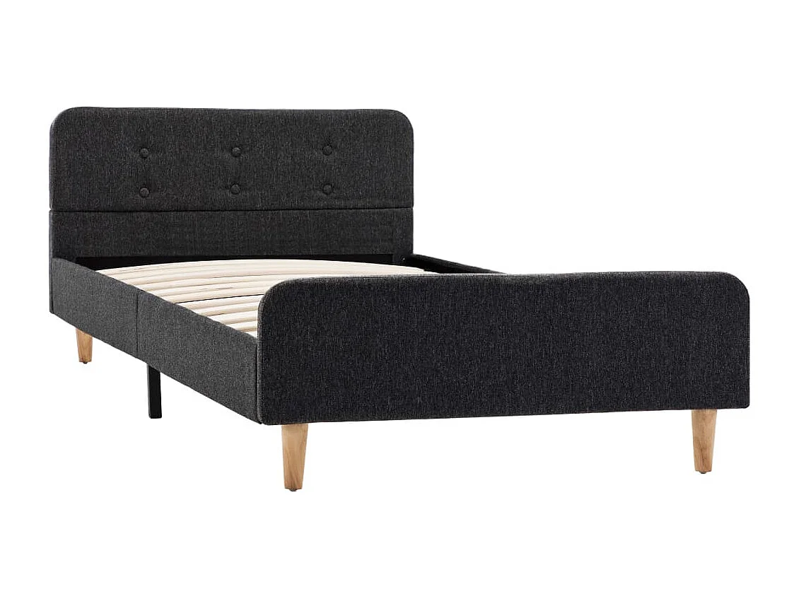 Struttura letto in juta grigio scuro 90x200 cm