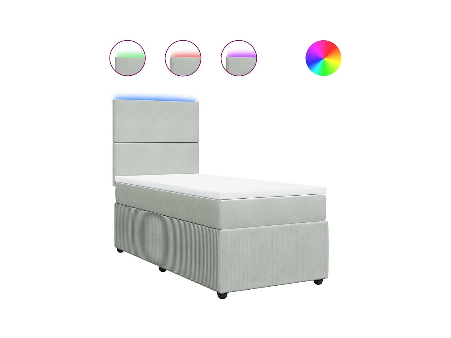 Lattenbodem en matras Lichtgrijs 90x200 cm Fluweel