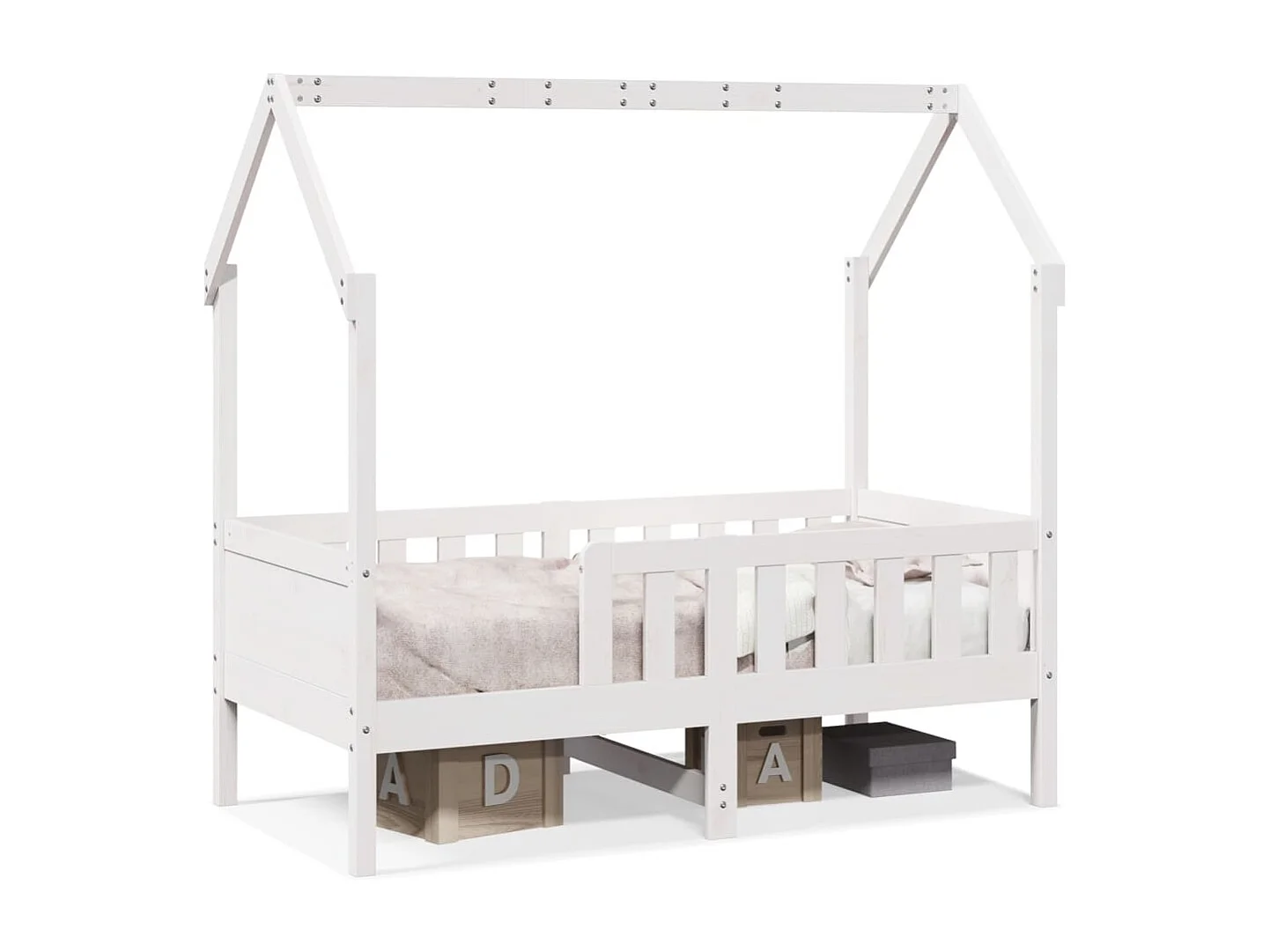 Kinderbettgestell Hausform ohne Matratze Kiefer