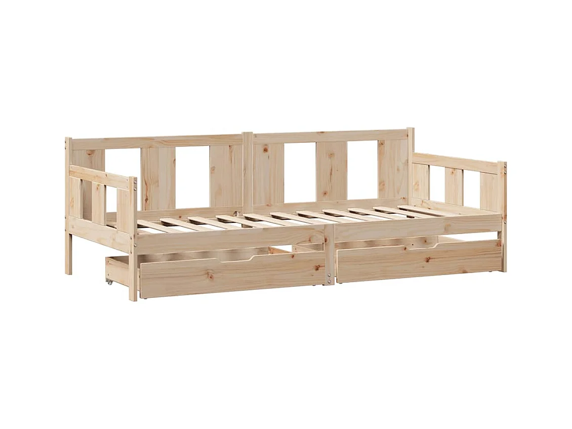 Tagesbett mit Schubladen ohne Matratze 90x200 cm Massivholz