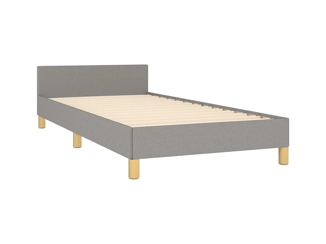 Struttura letto senza materasso tessuto grigio chiaro 90x190 cm