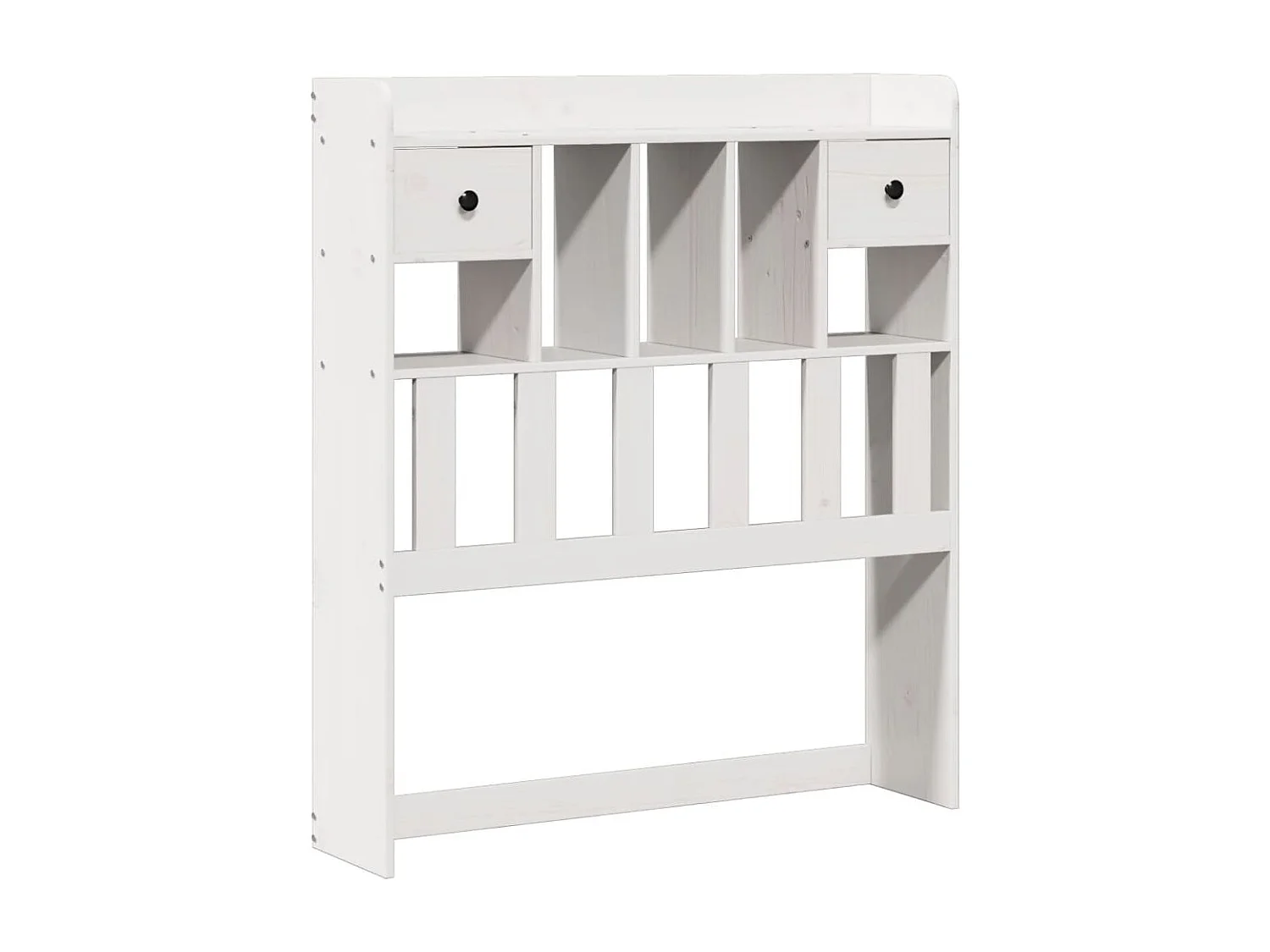 Cama librería blanca sin colchón 90x200cm madera maciza de pino