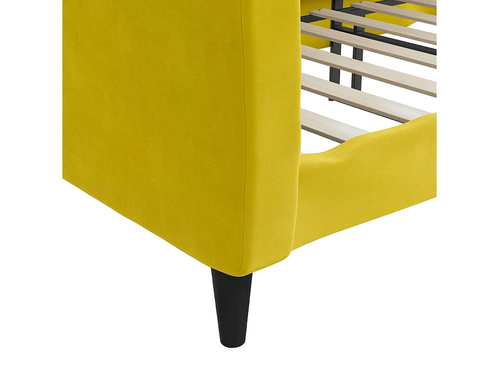 Dagbed zonder matras geel 100x200 cm fluweel