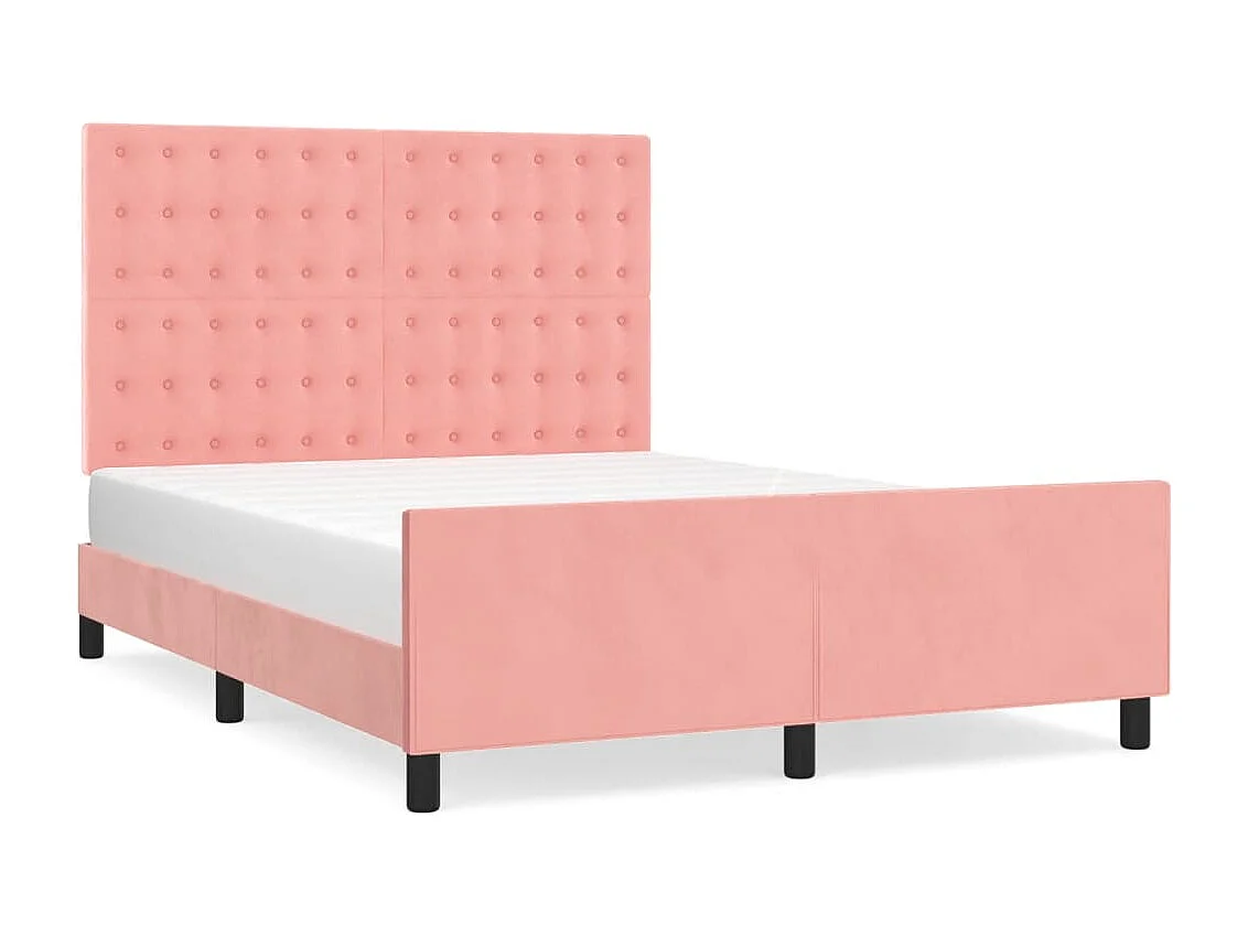 Bedframe zonder matras roze 140x200 cm fluweel