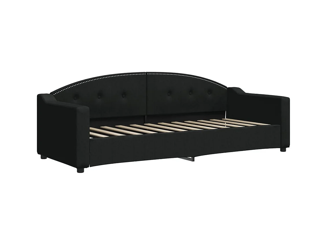 Lit de jour avec matelas noir 80x200 cm tissu