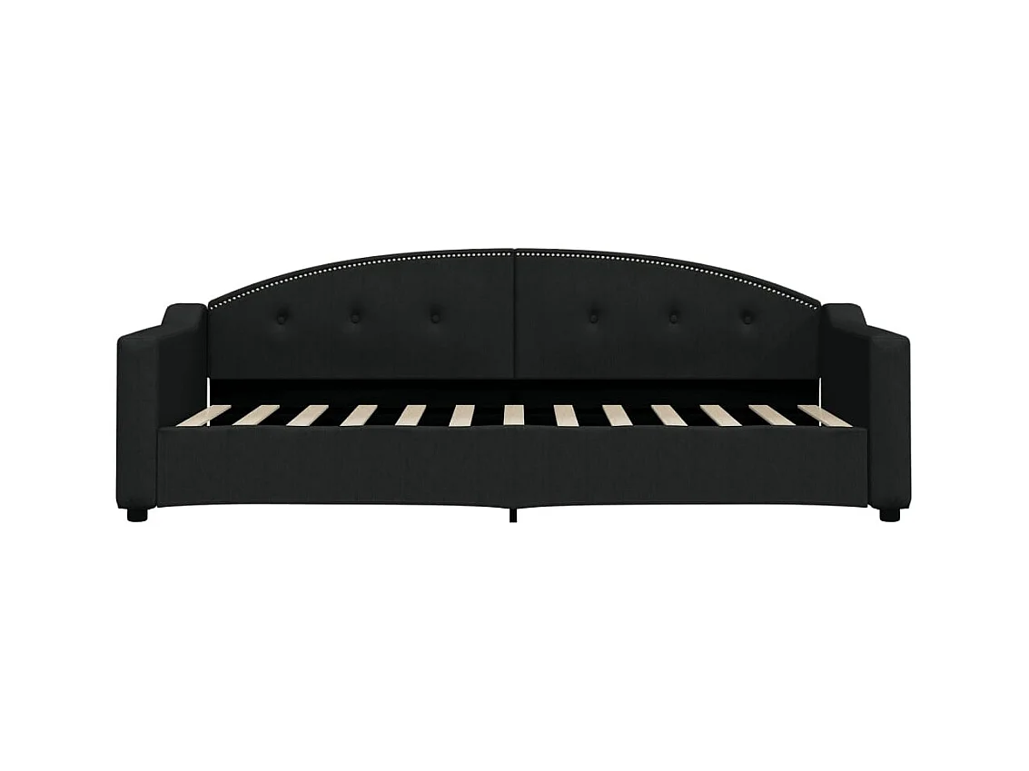 Lit de jour avec matelas noir 80x200 cm tissu