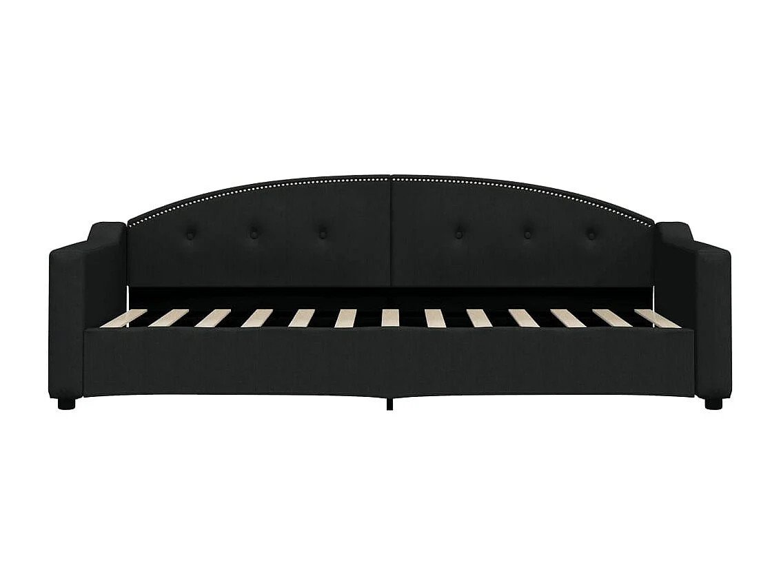 Lit de jour avec matelas noir 80x200 cm tissu