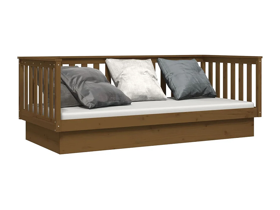 Lit de jour sans matelas marron miel 80x200 cm bois pin massif