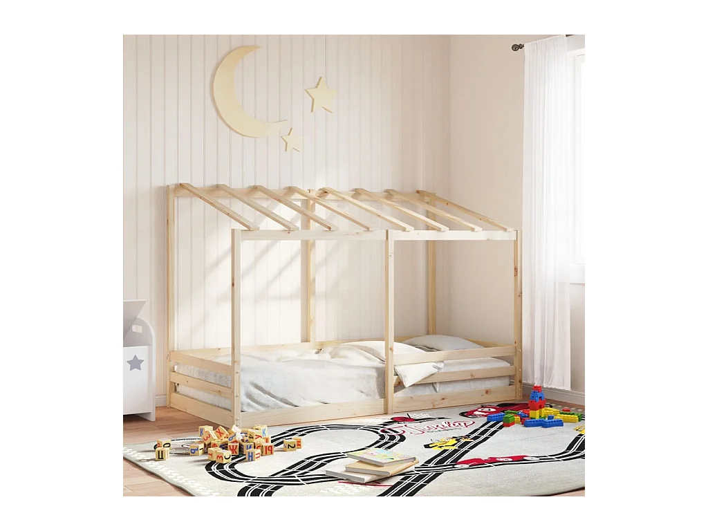 Letto per bambini senza materasso 100x200 cm in legno massello di pino