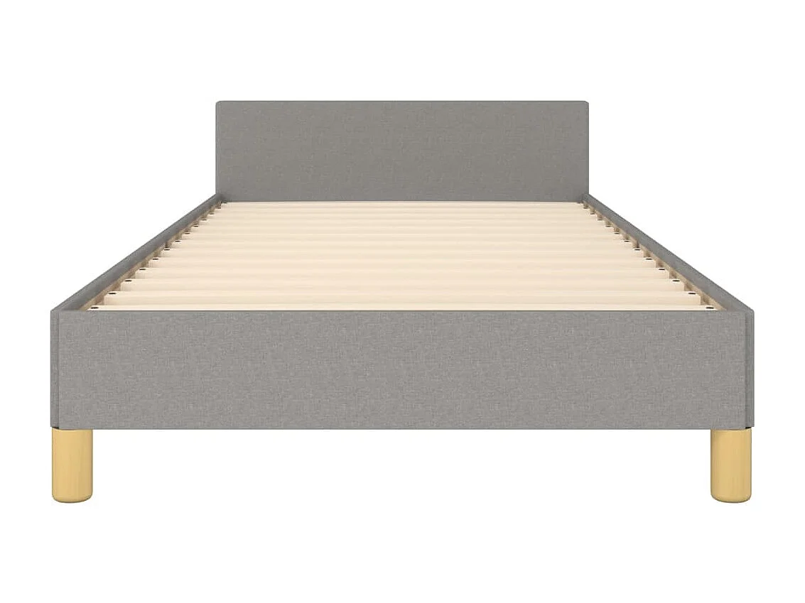 Cadre de lit sans matelas avec tête de lit gris clair 90x200cm