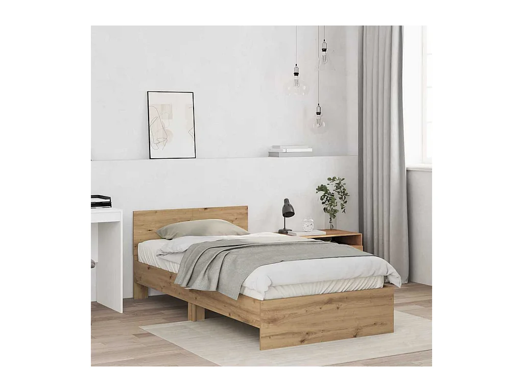 Bedframe Eiken handgemaakt 100 x 200 cm Technisch hout