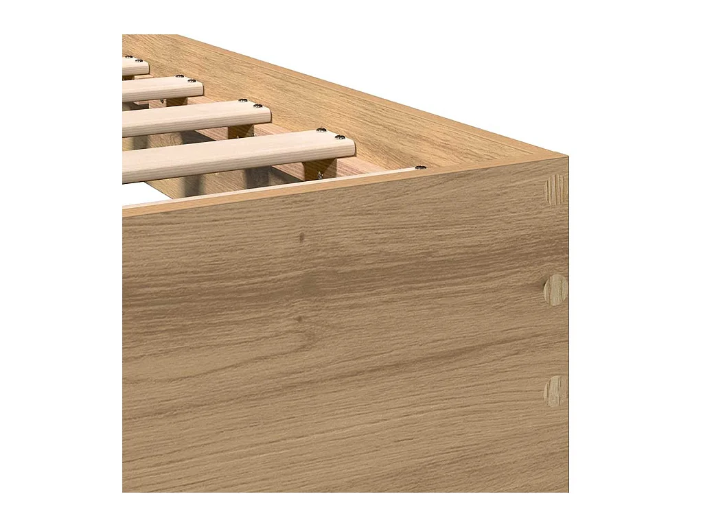Bedframe Eiken handgemaakt 100 x 200 cm Technisch hout