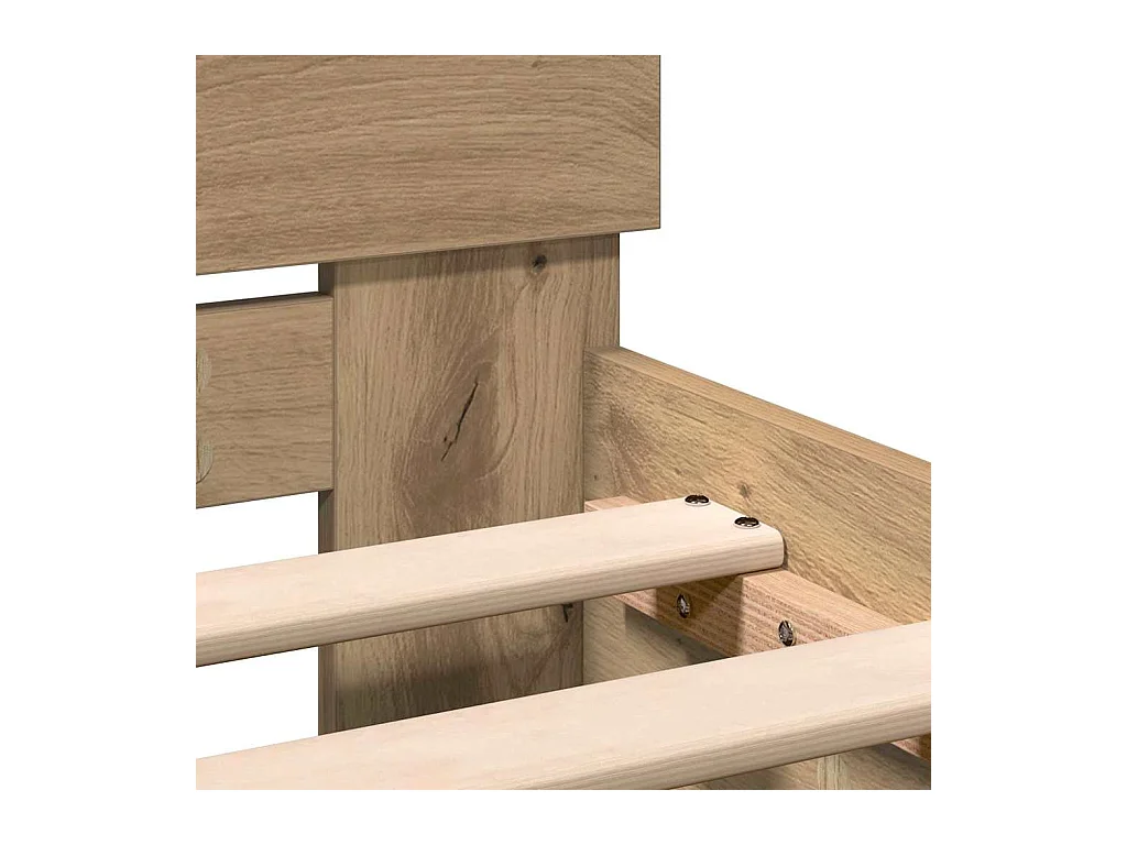 Bedframe Eiken handgemaakt 100 x 200 cm Technisch hout