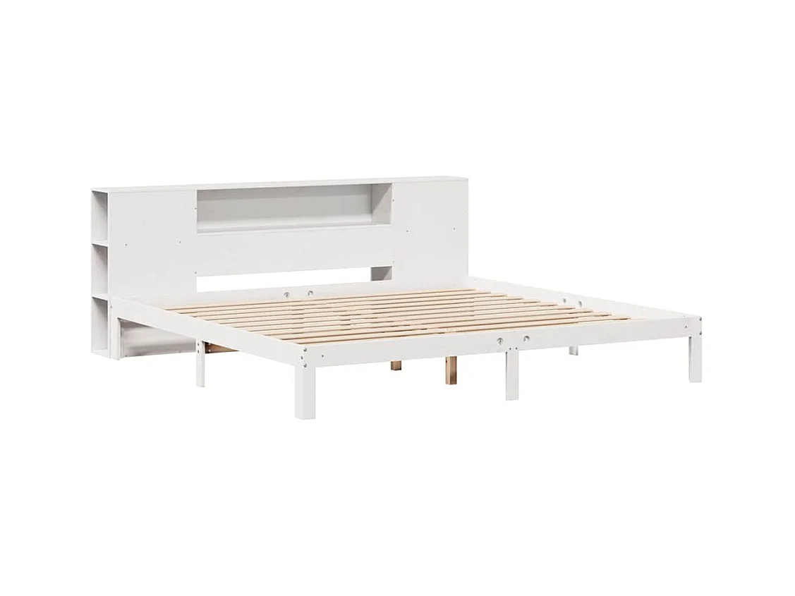 Wit boekenkastbed zonder matras 180x200 cm massief grenenhout