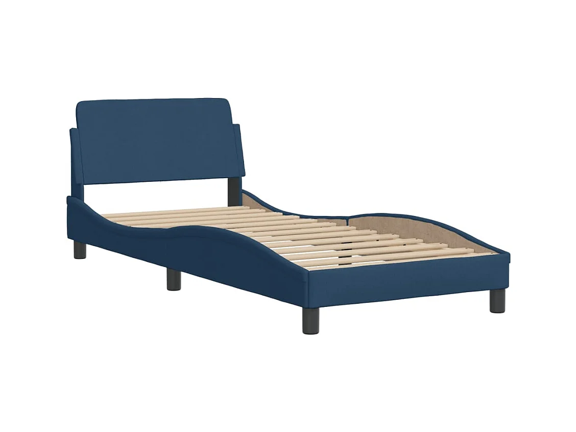 Letto con materasso in tessuto blu 80x200 cm