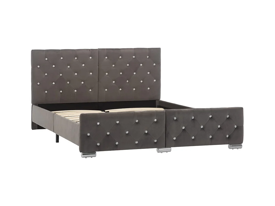 Bedframe zonder matras grijs fluweel 140x200 cm