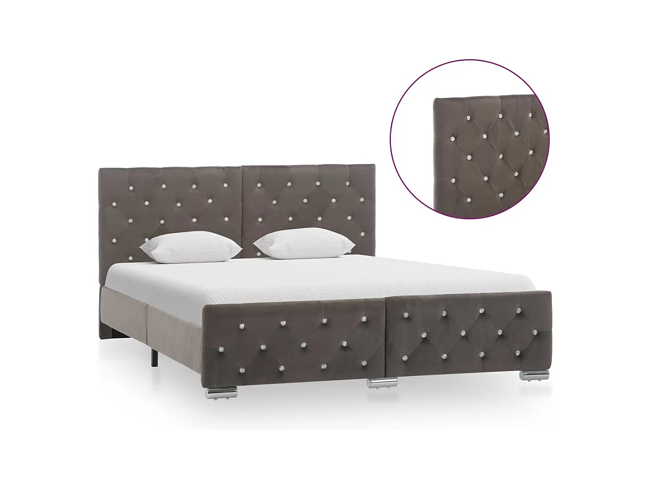 Bedframe zonder matras grijs fluweel 140x200 cm