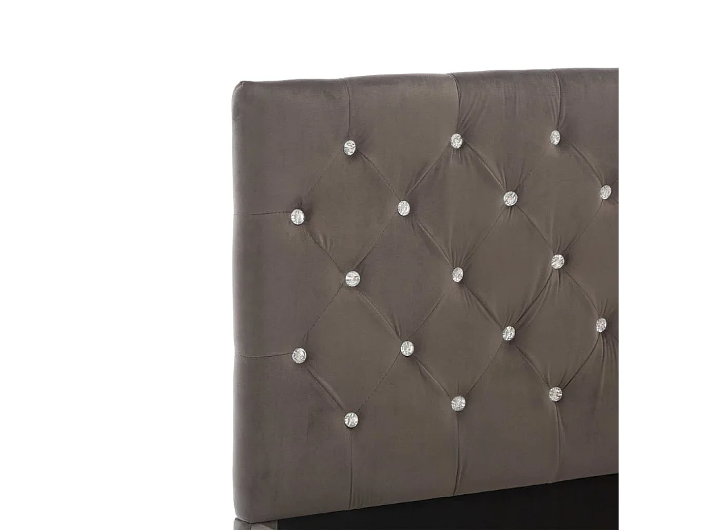 Struttura letto senza materasso velluto grigio 140x200 cm