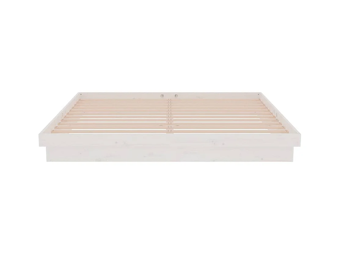Cadre de lit sans matelas blanc bois massif