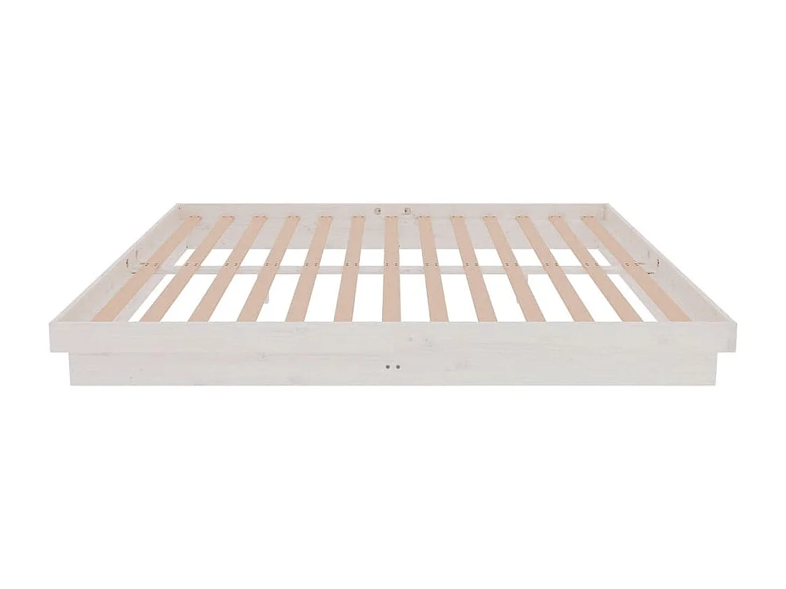 Cadre de lit sans matelas blanc bois massif