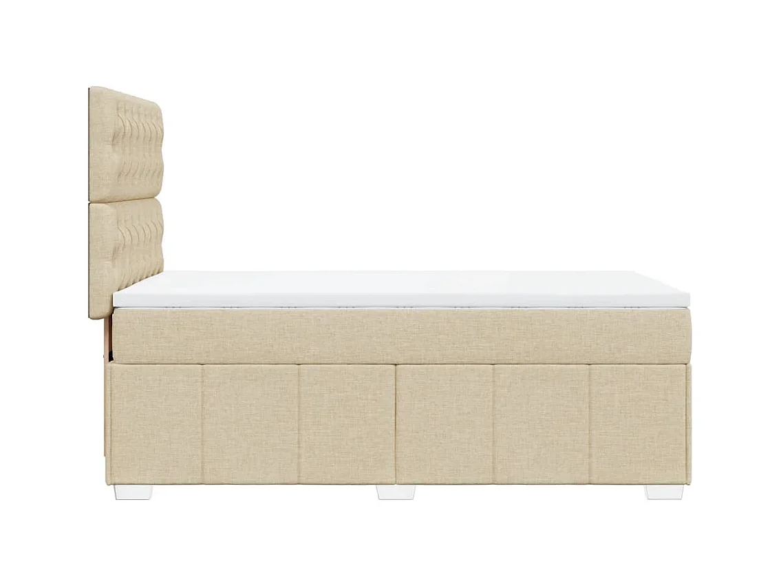 Lattenbodem met matras Crème 90x200 cm Stof