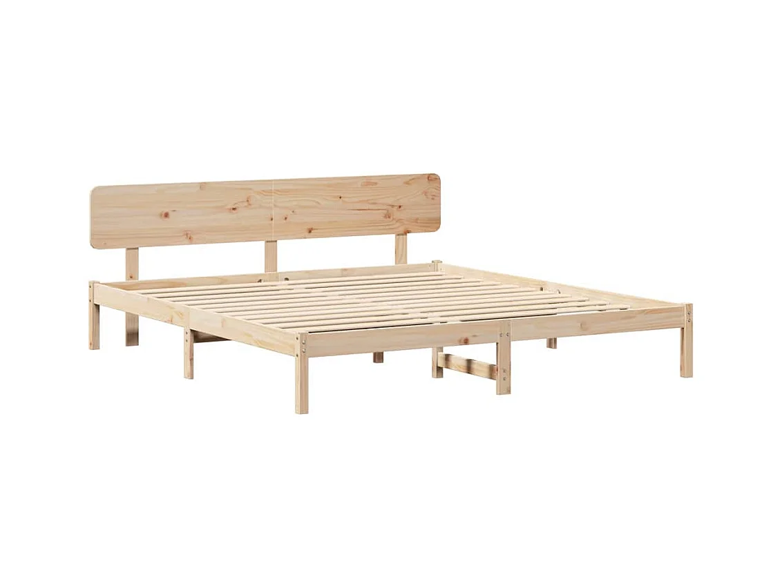 Estructura de cama con cabecero Natural 180 x 200 cm