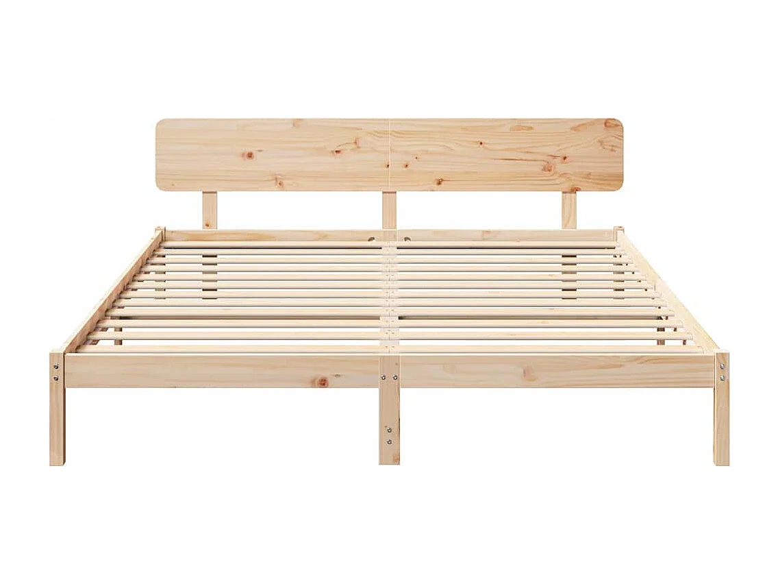 Estructura de cama con cabecero Natural 180 x 200 cm