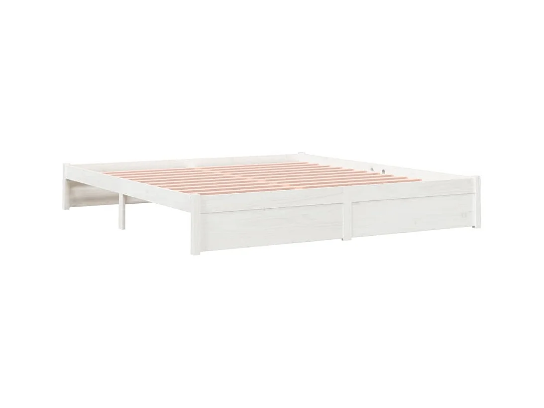 Bedframe zonder matras wit massief hout 180x200 cm