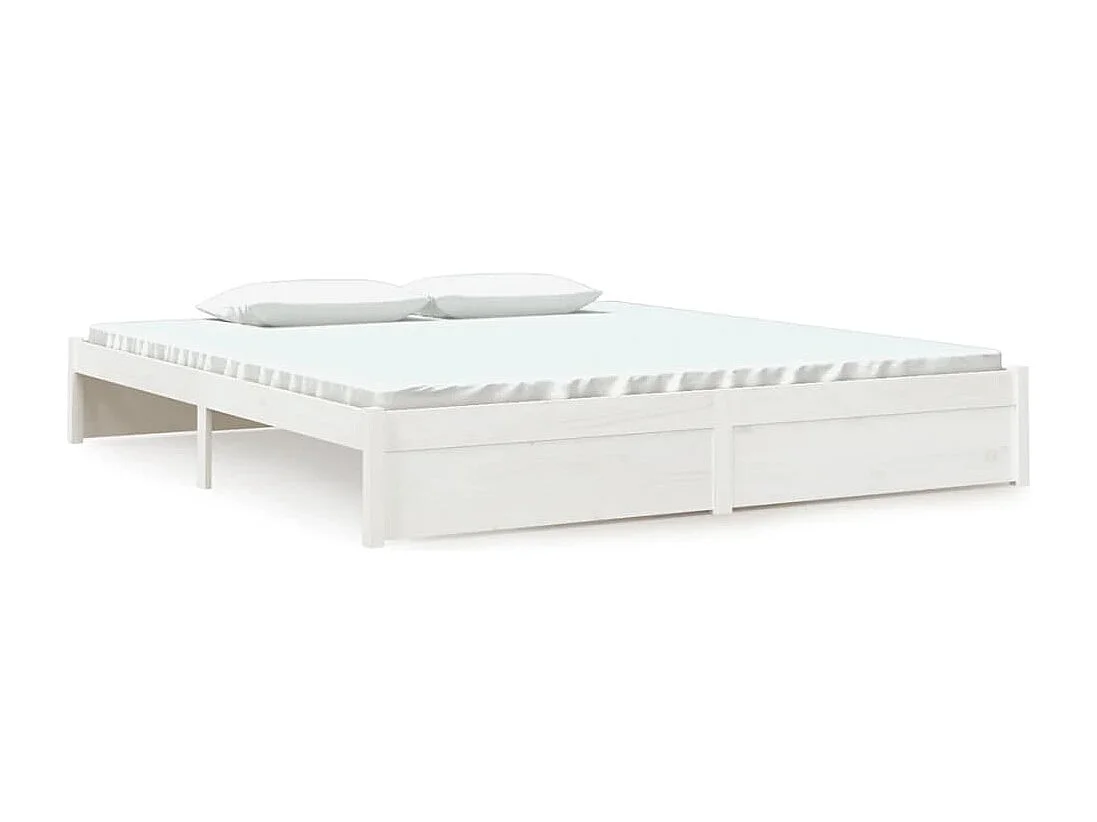 Bedframe zonder matras wit massief hout 180x200 cm