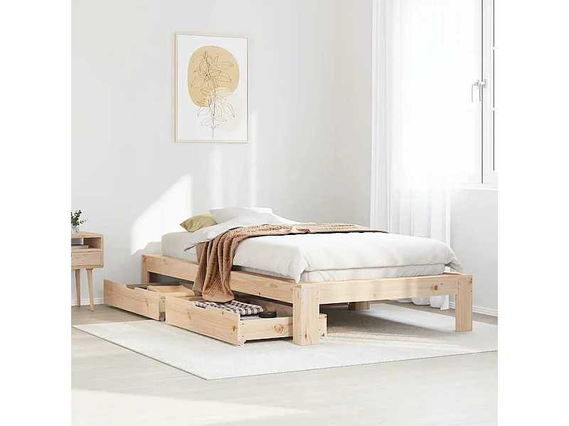 Cadre de lit sans matelas 90x200 cm bois de pin massif