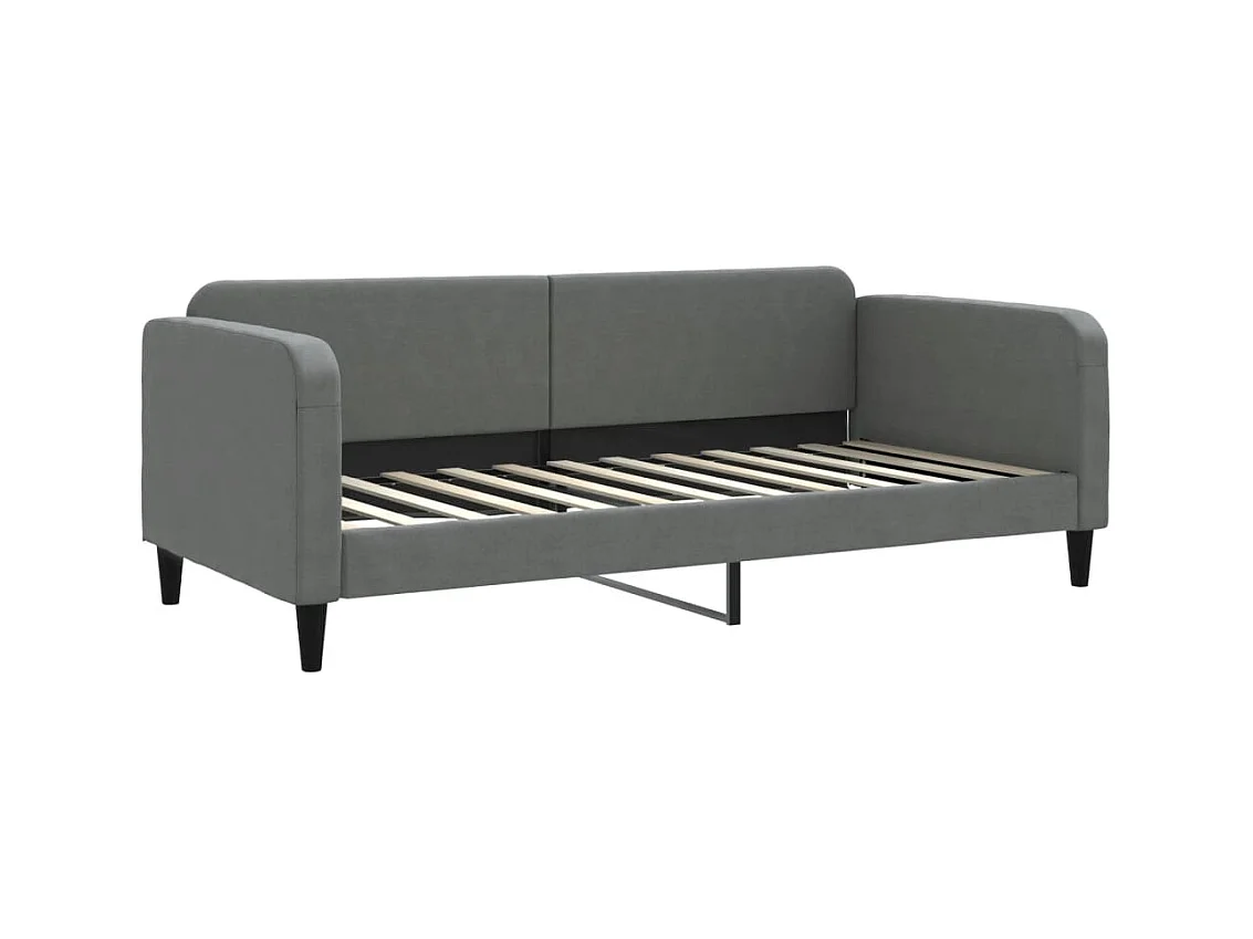 Daybed zonder matras donkergrijs 90x200 cm stof