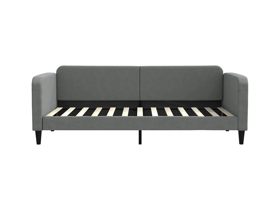 Daybed zonder matras donkergrijs 90x200 cm stof