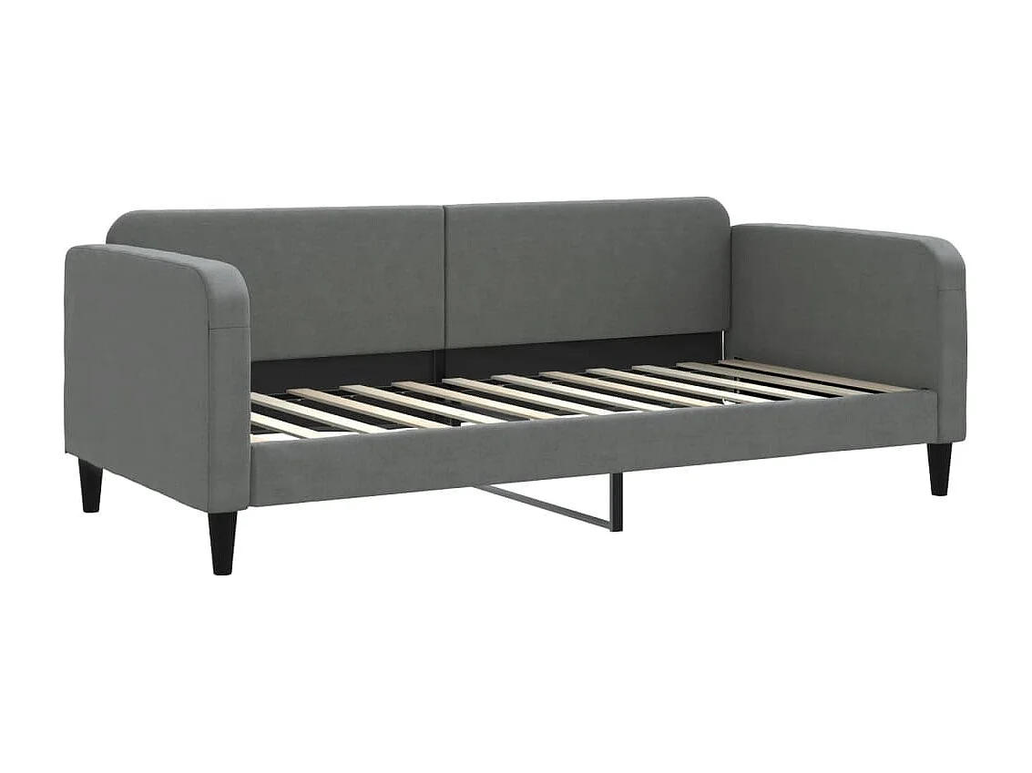 Lit de repos sans matelas gris foncé 90x200 cm tissu