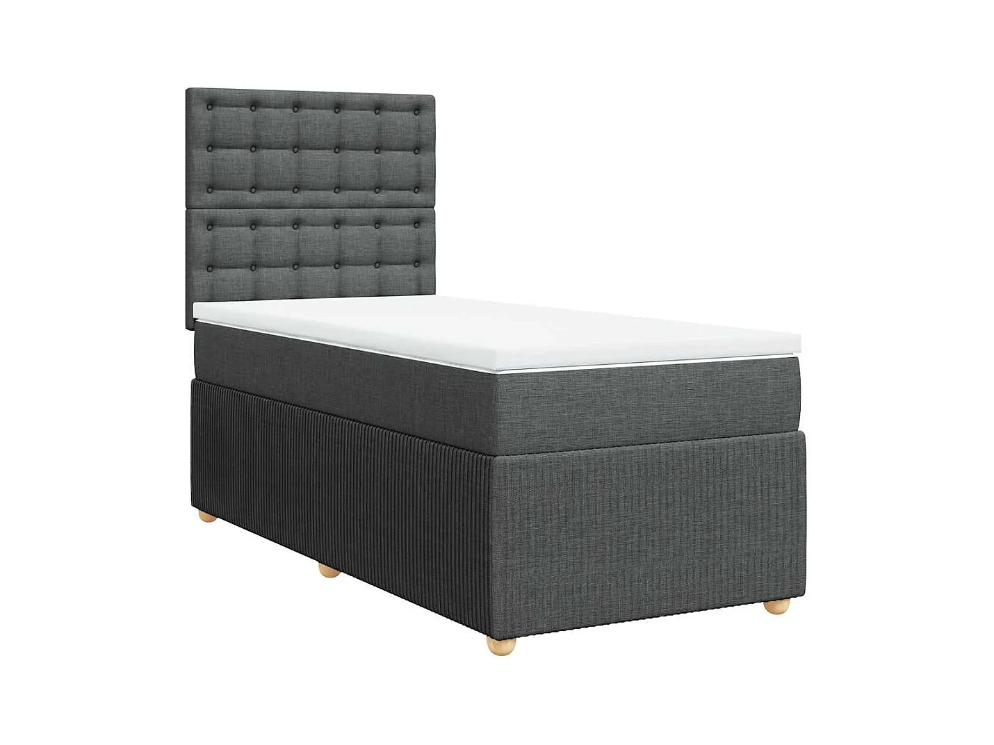 Somier de láminas con colchón Gris oscuro 80x200 cm Tejido