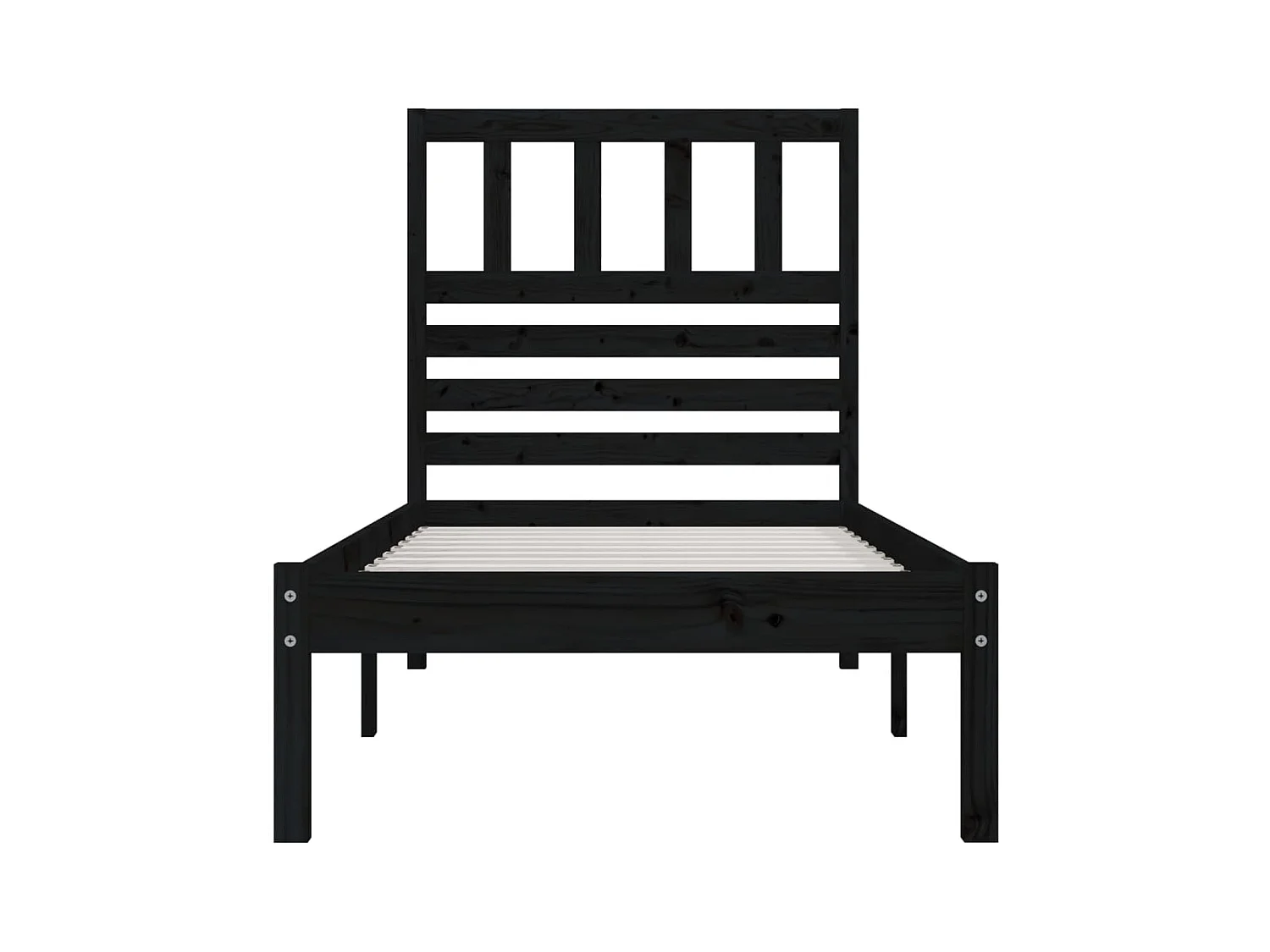 Bedframe zonder matras zwart massief grenenhout 100x200 cm