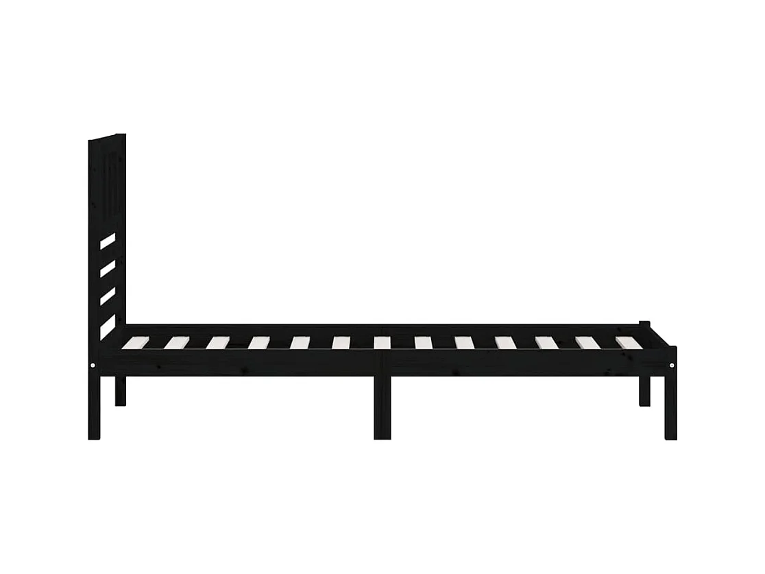 Bedframe zonder matras zwart massief grenenhout 100x200 cm