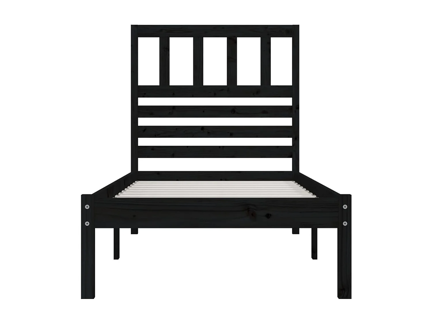 Struttura letto senza materasso in legno massello di pino nero 100x200 cm