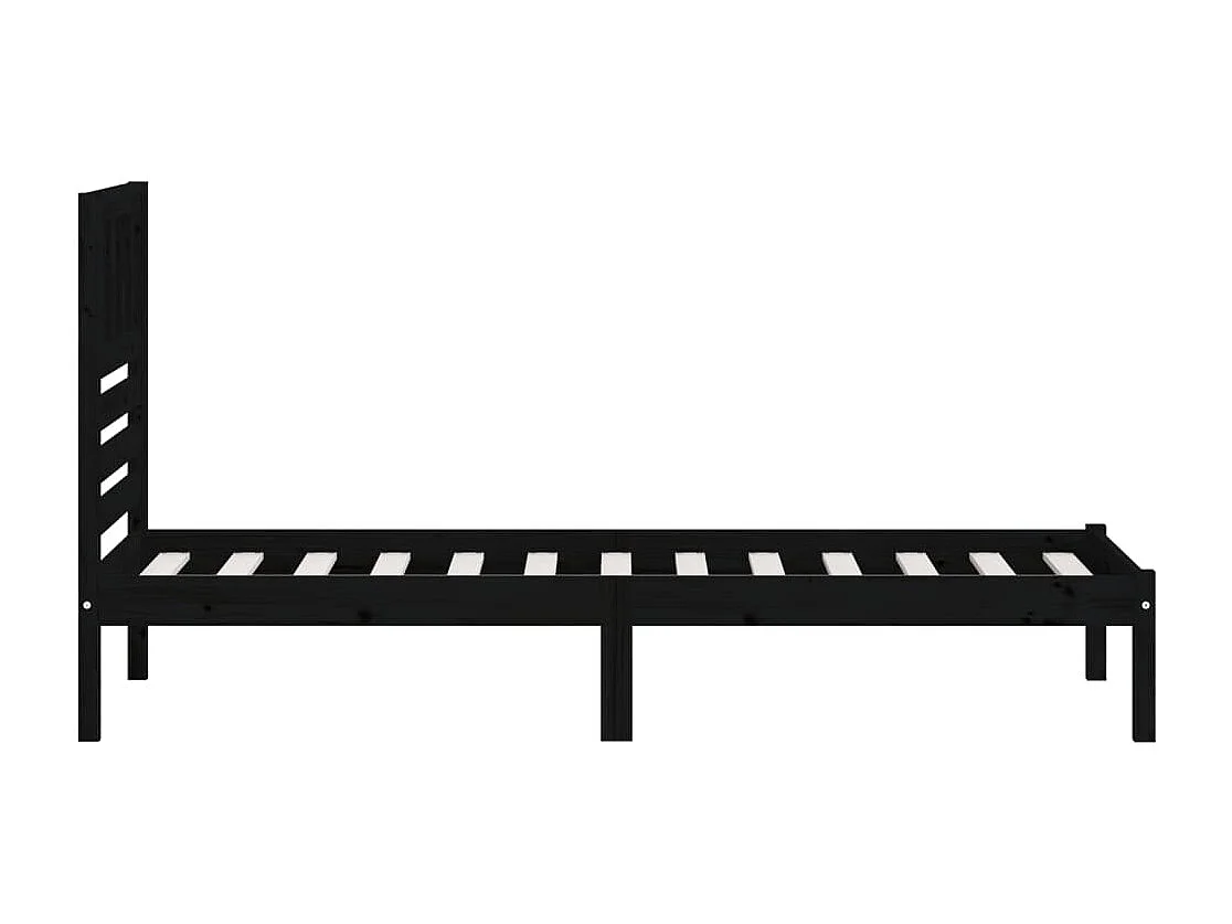 Struttura letto senza materasso in legno massello di pino nero 100x200 cm