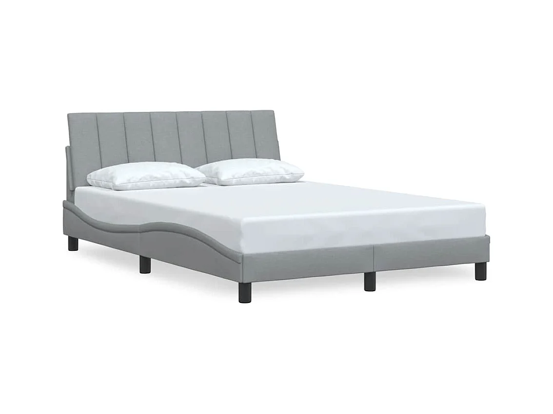Struttura letto senza materasso tessuto grigio chiaro 140x190 cm