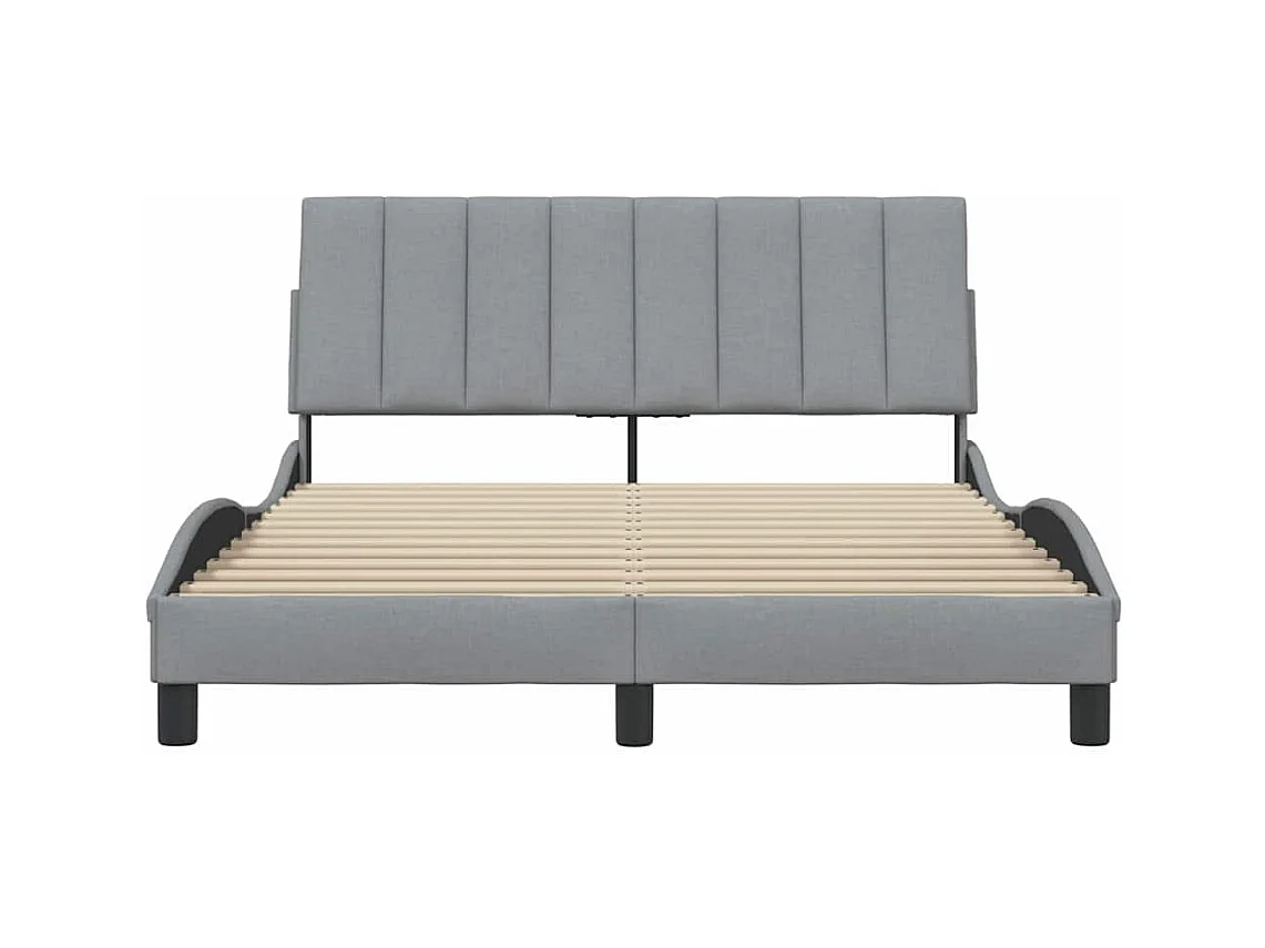 Struttura letto senza materasso tessuto grigio chiaro 140x190 cm