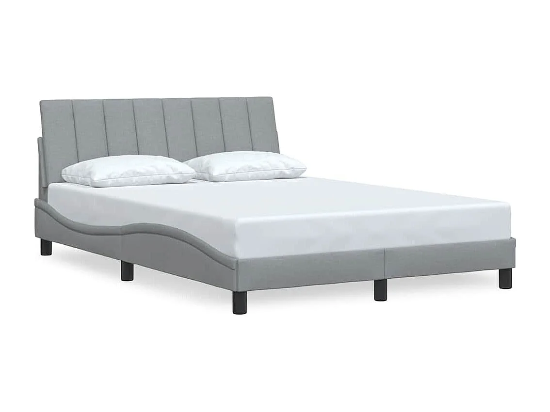 Bedframe zonder matras lichtgrijs 140x190 cm stof
