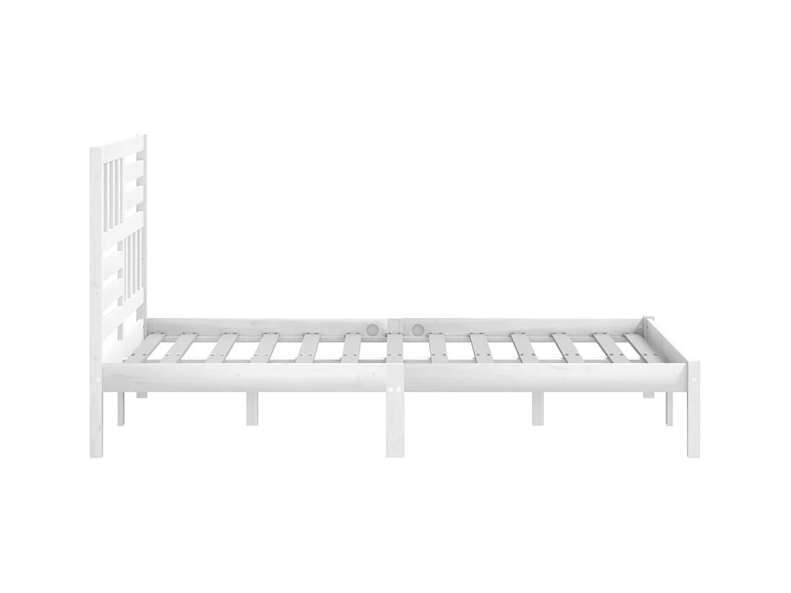 Estructura de cama sin colchón de madera maciza de pino blanco 140x190 cm