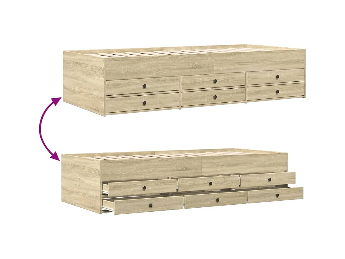 Dagbed met lades zonder matras sonoma eiken 90x190 cm