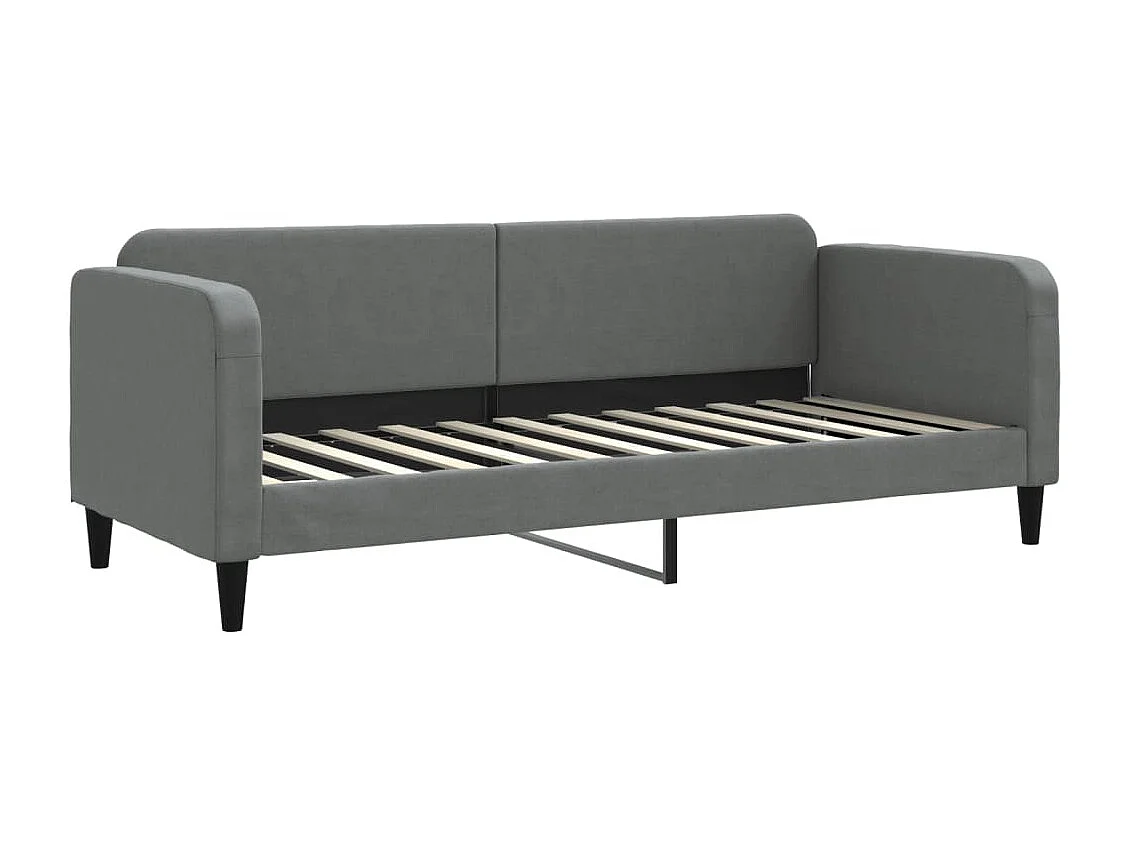 Lit de jour avec matelas gris foncé 80x200 cm tissu