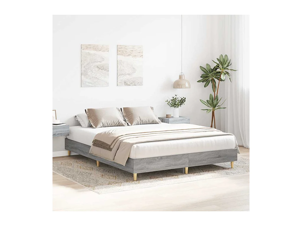 Bedframe zonder matras Sonoma grijs 150x200 cm