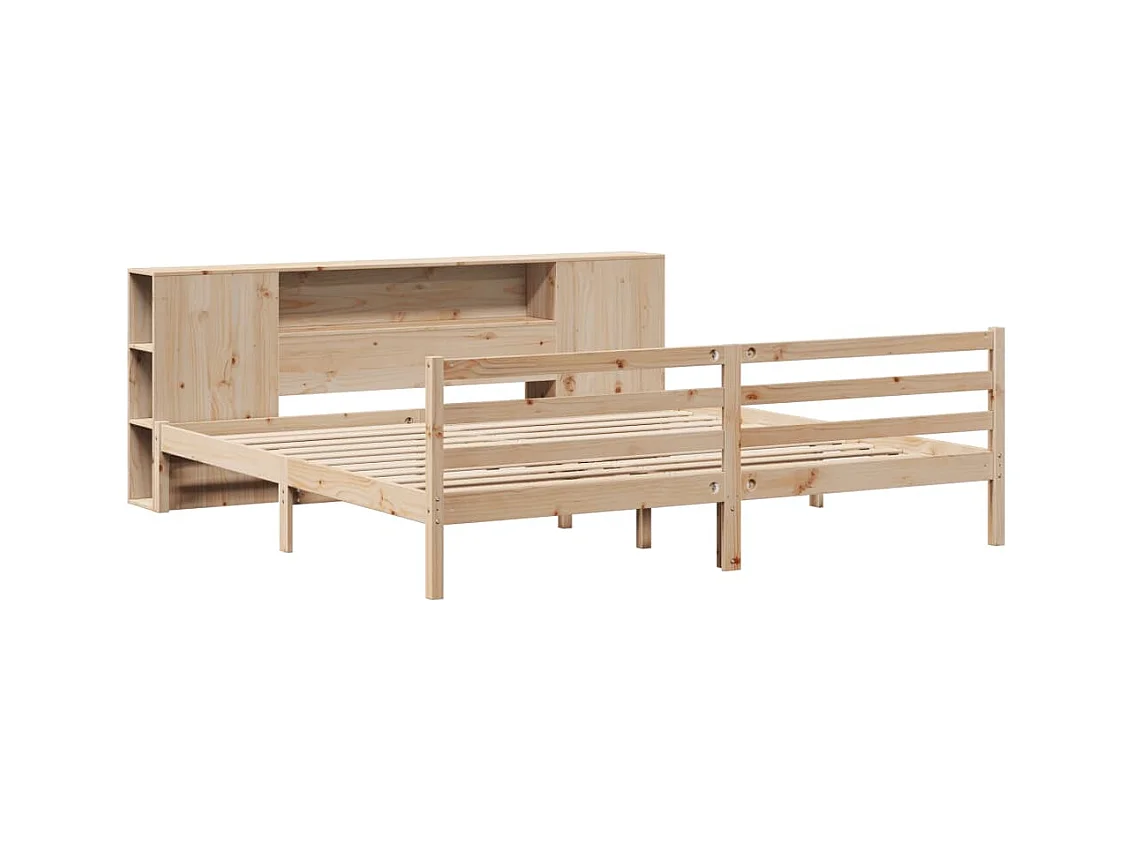 Bibliotheekbed zonder matras 200x200 cm massief grenenhout